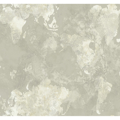 Seabrook Designs Galileo Faux - Metallic Silver and Off-White