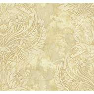 Seabrook Designs Newton Damask - Metallic Gold and Off-White