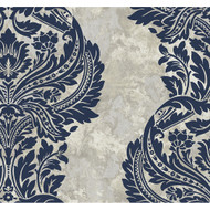 Seabrook Designs Newton Damask - Blue and Grey Damask