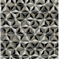 Seabrook Designs Einstein Geometric - Metallic Silver and Black