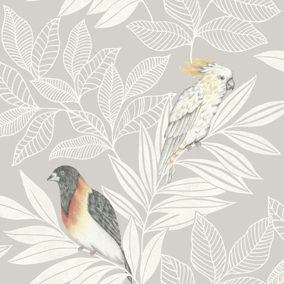 Seabrook Designs Paradise Island Birds - Daydream Gray and Ivory