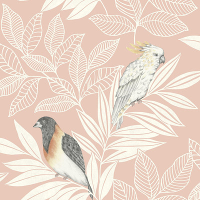 Seabrook Designs Paradise Island Birds - Pink Sunset and Ivory