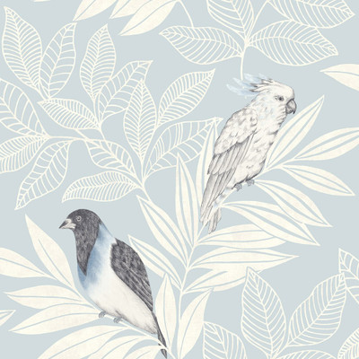 Seabrook Designs Paradise Island Birds - Blue Oasis and Ivory