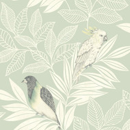 Seabrook Designs Paradise Island Birds - Mint and Ivory