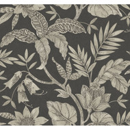 Seabrook Designs Rainforest Leaves - Brushed Ebony and Stone