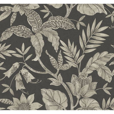 Seabrook Designs Rainforest Leaves - Brushed Ebony and Stone