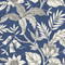 Seabrook Designs Rainforest Leaves - Sapphire and Brushed Ebony