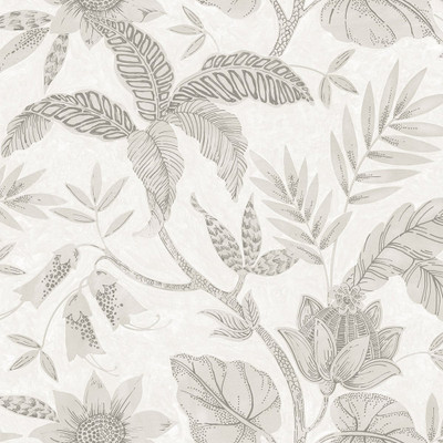 Seabrook Designs Rainforest Leaves - Ivory and Daydream Gray