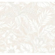 Seabrook Designs Rainforest Leaves - Sand Dune and Brushed Taupe