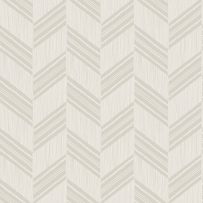 Seabrook Designs Boho Chevron Stripe-Stringcloth - Cinder Gray and Ivory