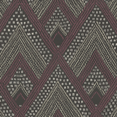 Seabrook Designs Panama Boho Diamonds - Cranberry and Brushed Ebony