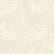 Seabrook Designs Botanica Striped Leaves - Sand Dune and Ivory