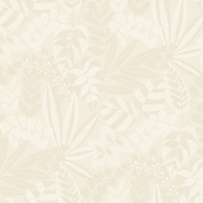 Seabrook Designs Botanica Striped Leaves - Sand Dune and Ivory