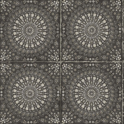 Seabrook Designs Mandala Boho Tile - Brushed Ebony and Stone