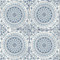 Seabrook Designs Mandala Boho Tile - Cerulean and Washed Denim