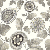 Seabrook Designs Calypso Paisley Leaf - Stone and Latte