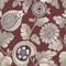 Seabrook Designs Calypso Paisley Leaf - Cabernet and Coral