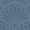 Seabrook Designs Scallop Medallion - Steel Blue and Ivory