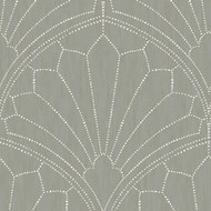 Seabrook Designs Scallop Medallion - Cinder Gray and Ivory