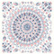 Seabrook Designs Mandala Boho Tile Fabric - Coral, Cream, and Midnight Blue