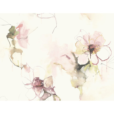 Seabrook Designs Anemone Watercolor Floral - Pink Lemonade and Wine