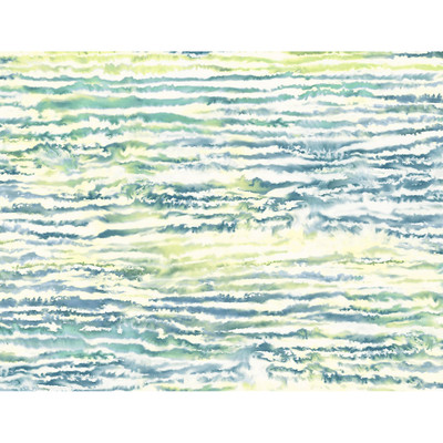 Seabrook Designs Watercolor Waves - Deep Sea and Spring Green