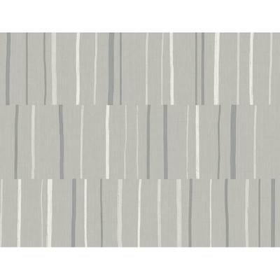 Seabrook Designs Block Lines - Metallic Silver and Cove Gray