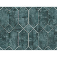 Seabrook Designs Geo Faux - Emerald and Metallic Silver
