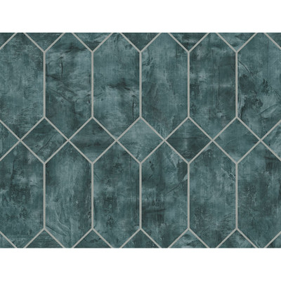 Seabrook Designs Geo Faux - Emerald and Metallic Silver