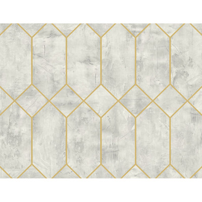 Seabrook Designs Geo Faux - Silver Birch and Metallic Gold