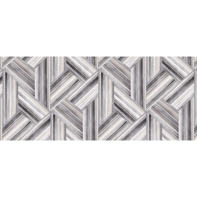 Seabrook Designs Geo Inlay Fabric - Cove Gray and Carrara