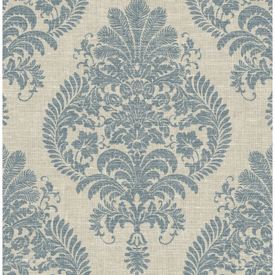 Lillian August Antigua Damask - Air Force Blue and Alabaster