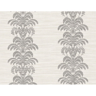 Lillian August Palm Frond Stripe Stringcloth - Charcoal and Ivory