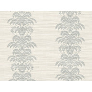 Lillian August Palm Frond Stripe Stringcloth - Cove Gray and Alabaster