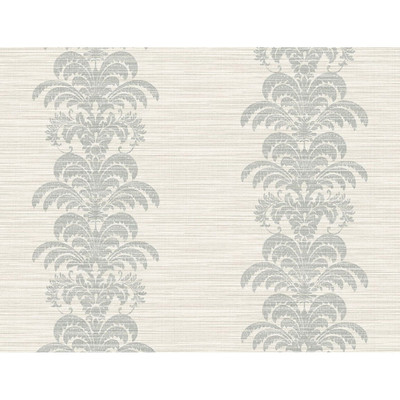 Lillian August Palm Frond Stripe Stringcloth - Cove Gray and Alabaster