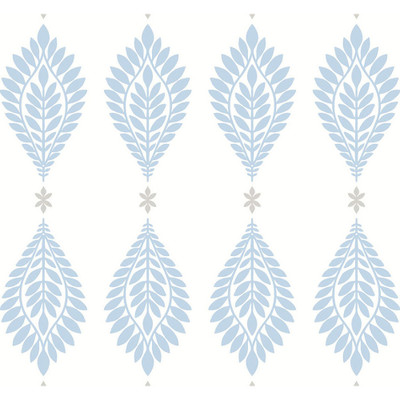 Lillian August Mirasol Palm Frond - Carolina Blue and Eggshell