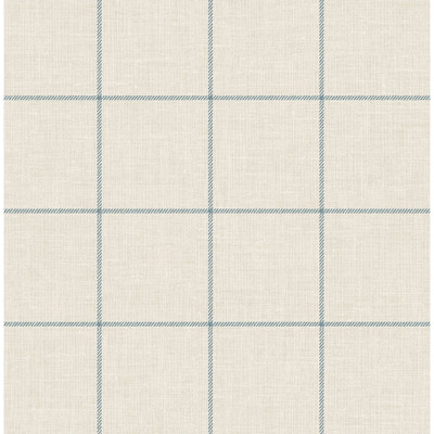 Lillian August Linen Check - Alabaster and Air Force Blue