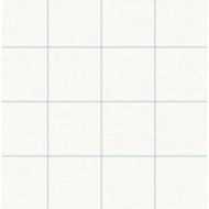 Lillian August Linen Check - Blue  Frost and Bone White