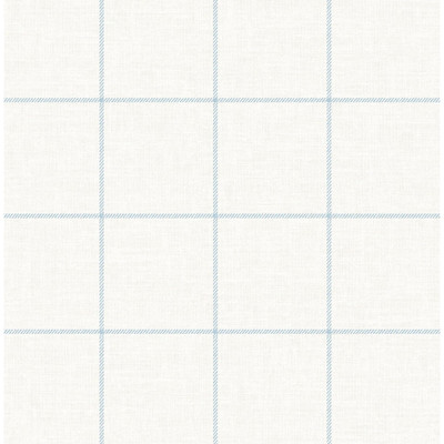 Lillian August Linen Check - Blue  Frost and Bone White