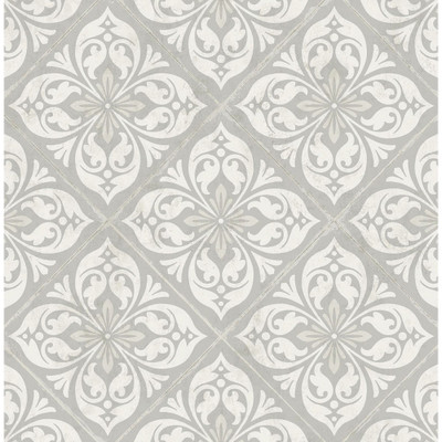 Lillian August Plumosa Tile - Cove Gray and Silver