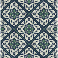 Lillian August Plumosa Tile - Midnight Blue and Spearmint