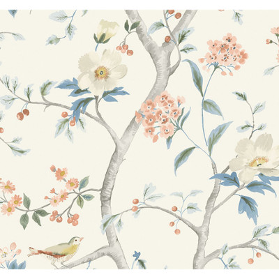 Lillian August Southport Floral Trail - Eggshell, Melon, and Carolina Blue