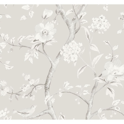 Lillian August Southport Floral Trail - Metallic Silver and Fog