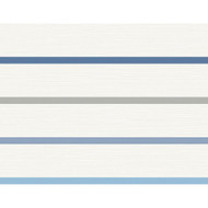 Lillian August Crew Stripe - Air Force Blue, Gray, and Eggshell