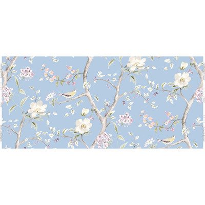 Lillian August Southport Floral Trail Fabric - Sky Blue and Arrowroot