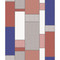 Seabrook Designs De Stijl Geometric - Cobalt & Red Brick