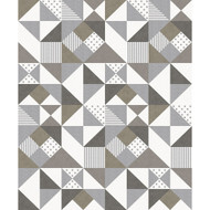 Seabrook Designs Lozenge Geometric - Silver & Antique Bronze