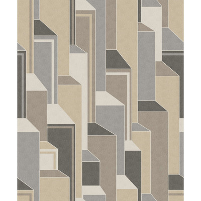 Seabrook Designs Deco Geometric - Latte & Graphite