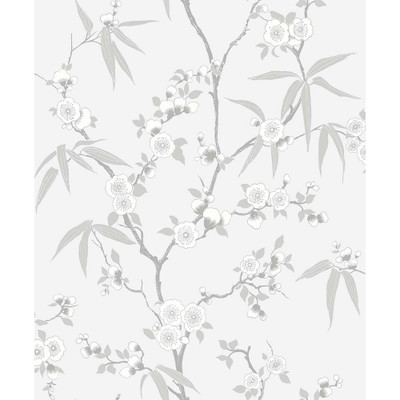 Seabrook Designs Floral Blossom Trail - Soft Grey