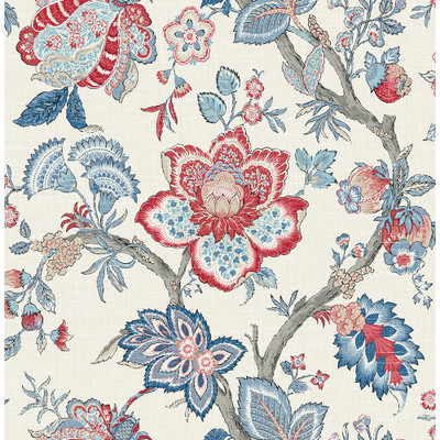Seabrook Designs Bernadette Jacobean - French Blue & Antique Ruby